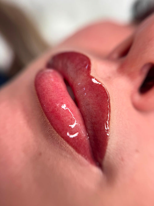 PMU ombre lips, close-up